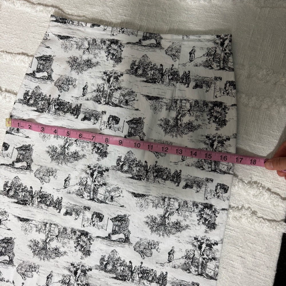 Vintage New York City Design Co. Ivory Pencil Skirt Black Vintage Toile Print - Picture 4 of 7